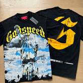 Godspeed "Winners Win" Racer Skeleton Vintage Washed Black Graphic T-Shirt
