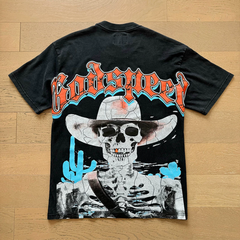 Godspeed "Desert Cowboy" Skull Vintage Washed Black Graphic T-Shirt